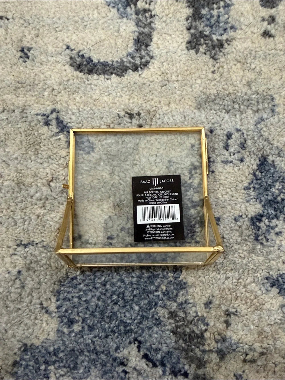 Gold Glass Square Floating Photo Frame by Home Accents